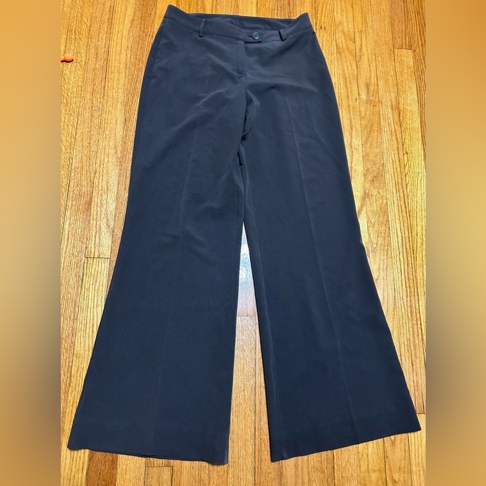 CAbi 10 Dress Pants Wide Leg Trousers Straight Slacks Brown Creased